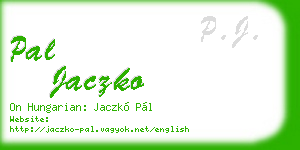 pal jaczko business card